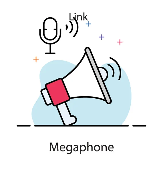 Піктограма Megaphone у плоскому стилі, бульхорн — стоковий вектор