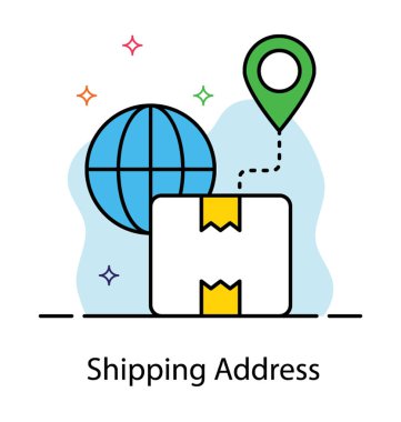 Düz sevkiyat adresi simgesi tasarımı