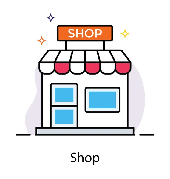 Icono de la tienda aislado sobre fondo blanco — Vector de stock