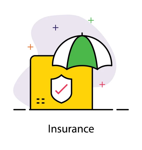 Icono plano del paquete de seguros — Vector de stock
