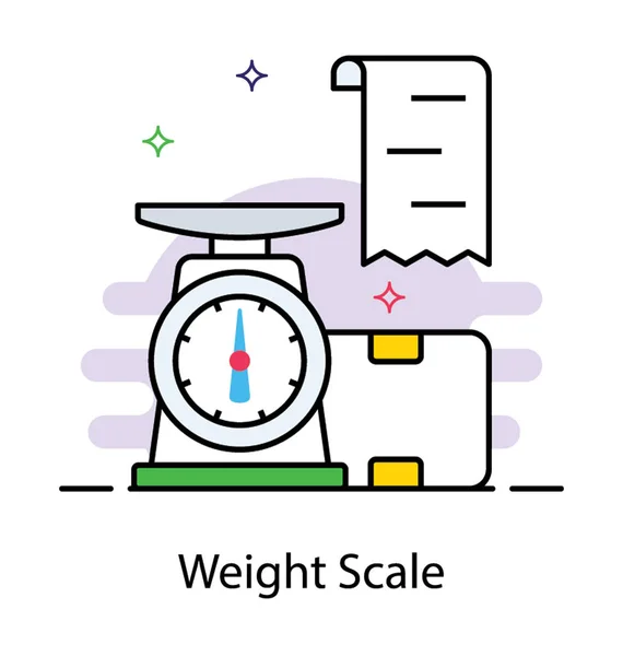 Εικονίδιο κλίμακας βάρους, σε επίπεδη σχεδίαση — Διανυσματικό Αρχείο