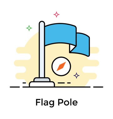 Bayrak direği vektörü, düz simge