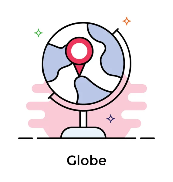 Vector de ubicación global, icono plano — Vector de stock