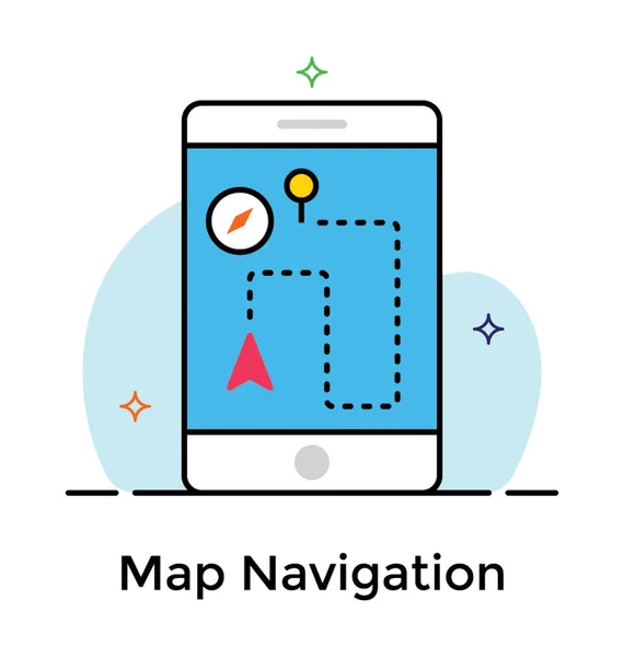 Wektor nawigacji mapy, ikona płaska — Wektor stockowy
