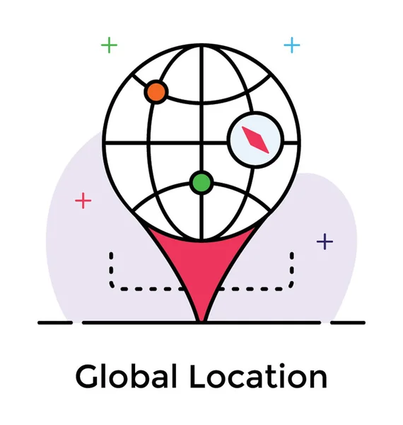 Globale locatie vector, plat pictogram — Stockvector