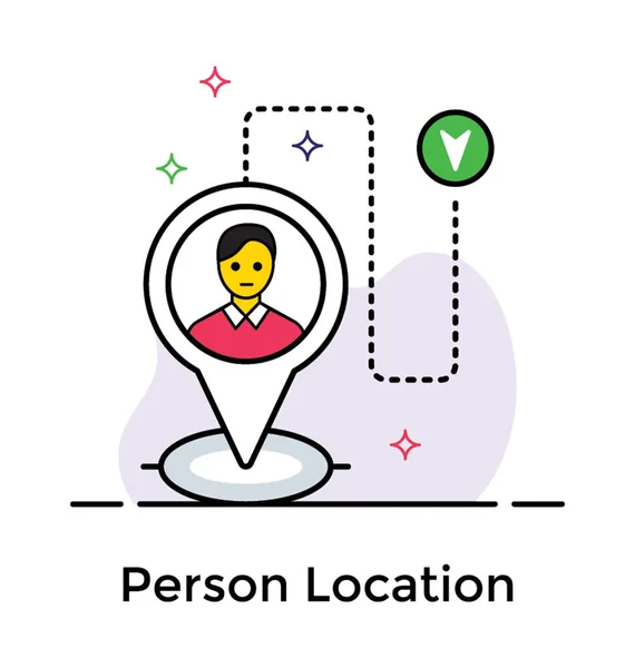 Person location icon, flat vector — Stock Vector