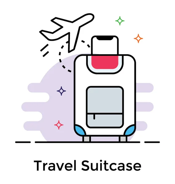 Vecteur de valise de voyage, icône plate — Image vectorielle