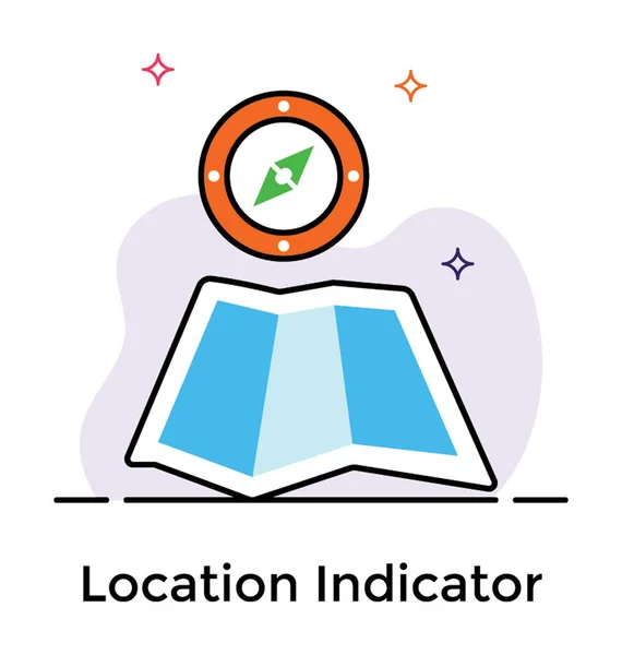 Indicateur de localisation vectoriel, icône plate — Image vectorielle