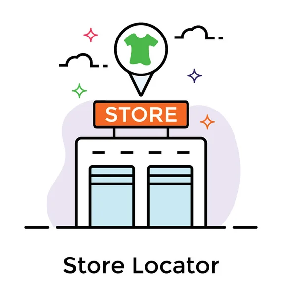 Icono del localizador de tiendas, vector plano — Vector de stock