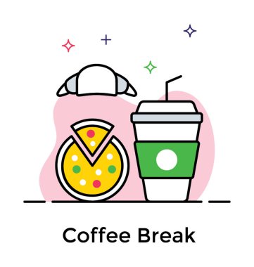 Düz tasarım vektörü kahve molası