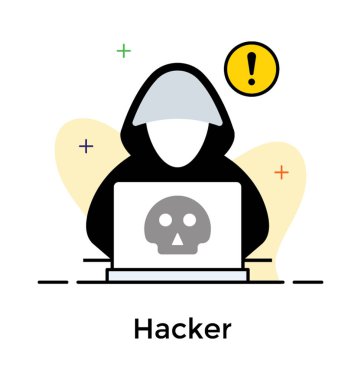 Hacker simgesi düz tasarım.