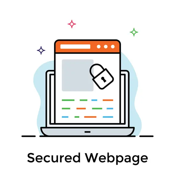 Düz web sitesi güvenlik simgesi. — Stok Vektör