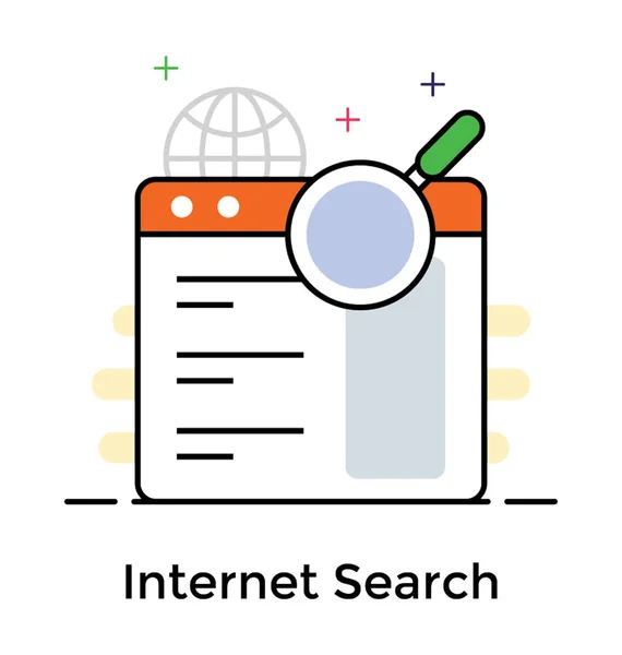 Icône de recherche Internet en flat design . — Image vectorielle