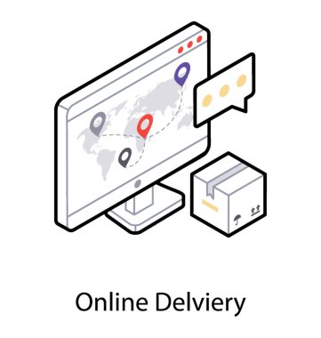 Parsel tesliminin İzometrik simgesi