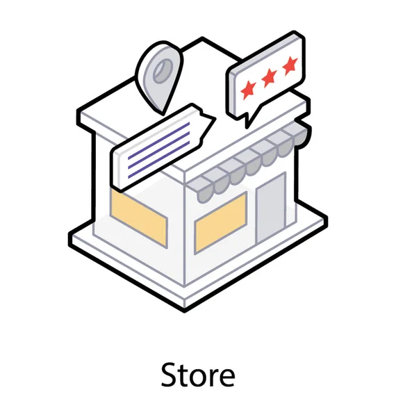 Icono de tienda en diseño isométrico — Vector de stock