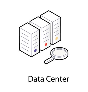 Veri merkezinin İzometrik simgesi