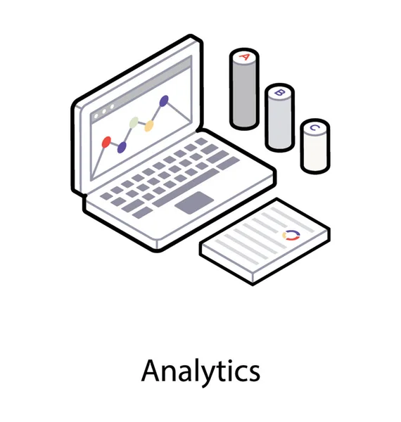 Izometrická ikona analytického — Stockový vektor