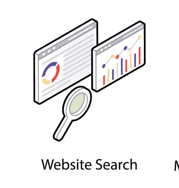 Icono isométrico de monitoreo empresarial — Vector de stock