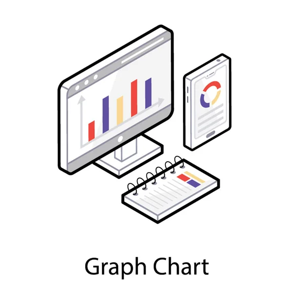 Icono isométrico del análisis de datos — Archivo Imágenes Vectoriales