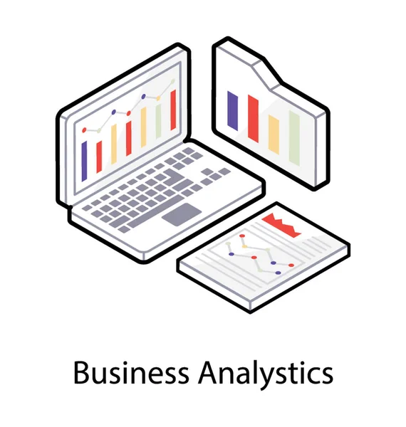 Business analytics isometric icon design — Stock Vector