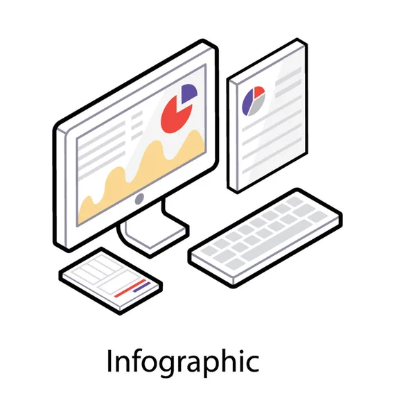 Diseño de iconos isométricos de infografías web — Vector de stock