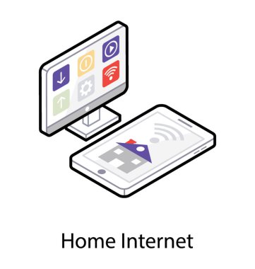 Biyometrik tasarımda akıllı ev simgesi.