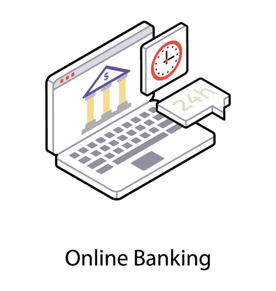 Ikon för Online Banking i isometrisk design. — Stock vektor