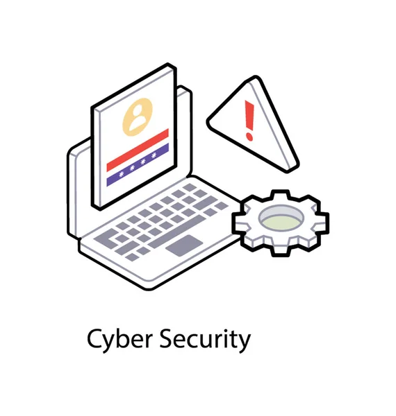 Vetor de cibersegurança, ícone isométrico —  Vetores de Stock