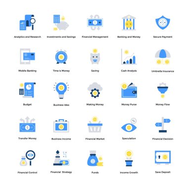Düz Finans Simgeler Paketi