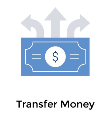 Para transferi, düz simge tasarımı