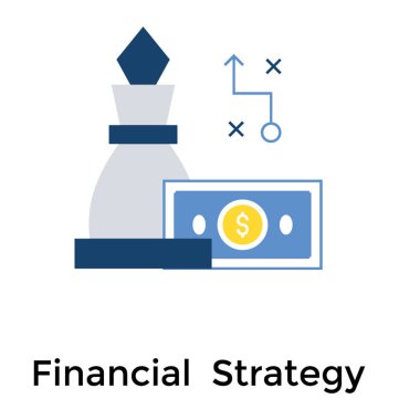 Beyaz arka planda finansal strateji simgesi