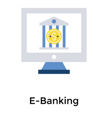 E bankacılık kavramsal düz simgesi