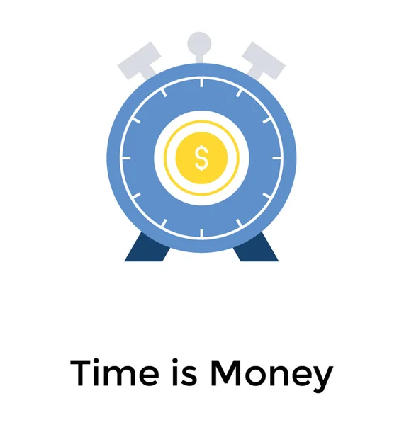 时间是金钱平面设计图标 — 图库矢量图片