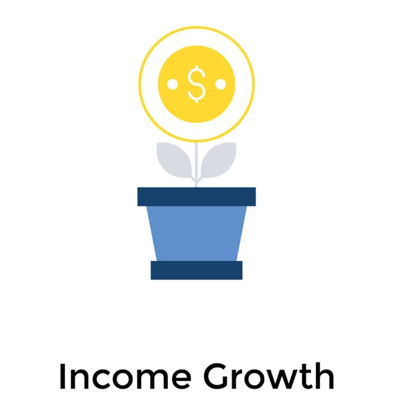 Εικονίδιο αύξησης εισοδήματος σε επίπεδη σχεδίαση — Διανυσματικό Αρχείο