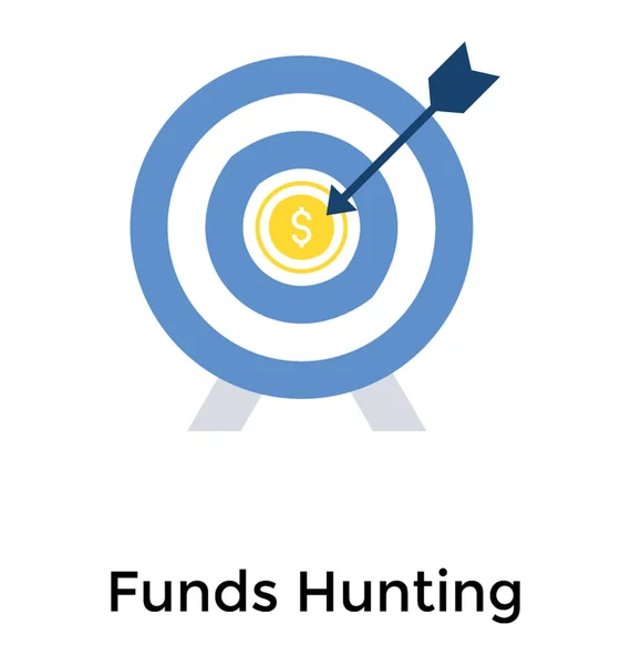 Fundhunting, icono de vector de diseño plano — Vector de stock