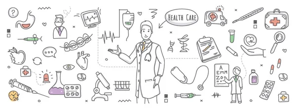 Концептуальная иллюстрация здравоохранения — стоковый вектор