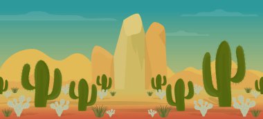 Beautiful desert landscape illustration design clipart