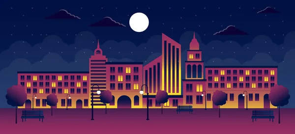 Ciudad urbana noche paisaje ilustración — Foto de Stock