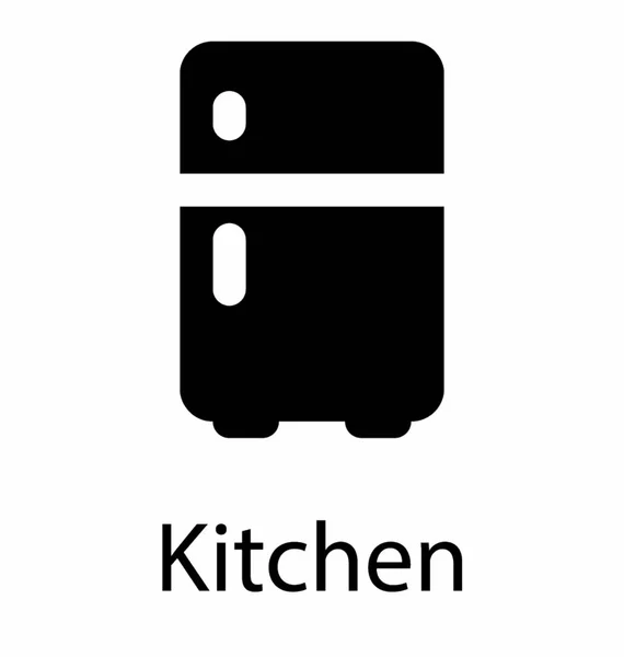 Icono del refrigerador n diseño sólido — Vector de stock