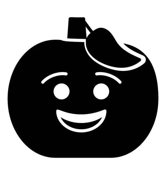 Smiling Apple Emoji — Stock Vector