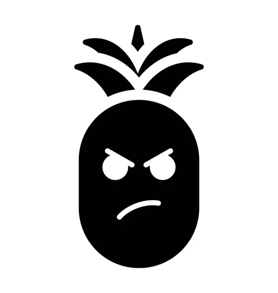 Sad Pineapple Face — Stock Vector