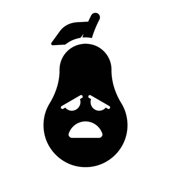 Sad Pear Face — Stock Vector