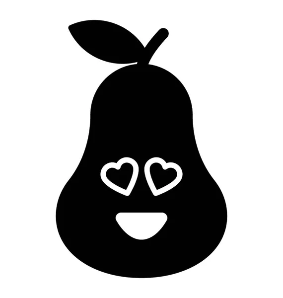 Heart Eyes Pear — Stock Vector