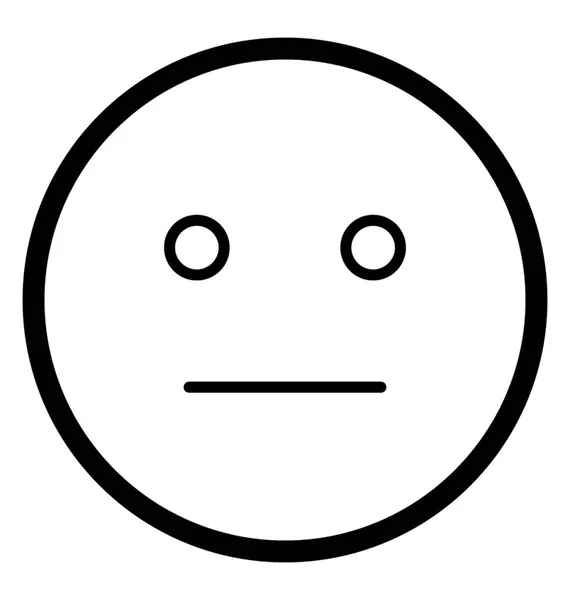 Emotionless Emoji ansikte — Stock vektor