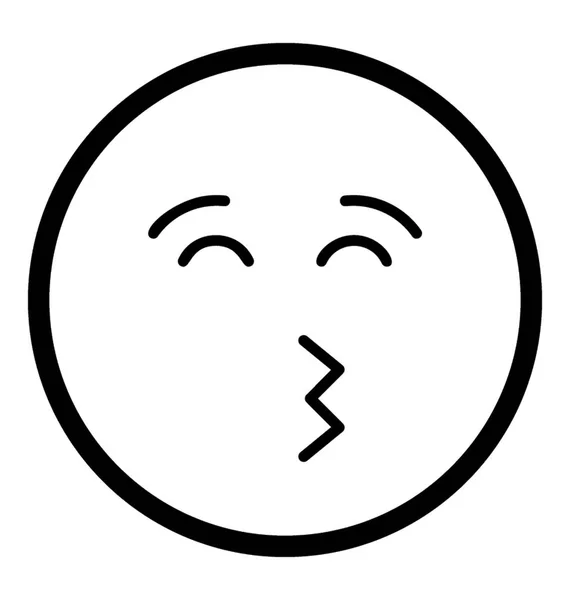 Kissy Face Emoticon — Stock Vector