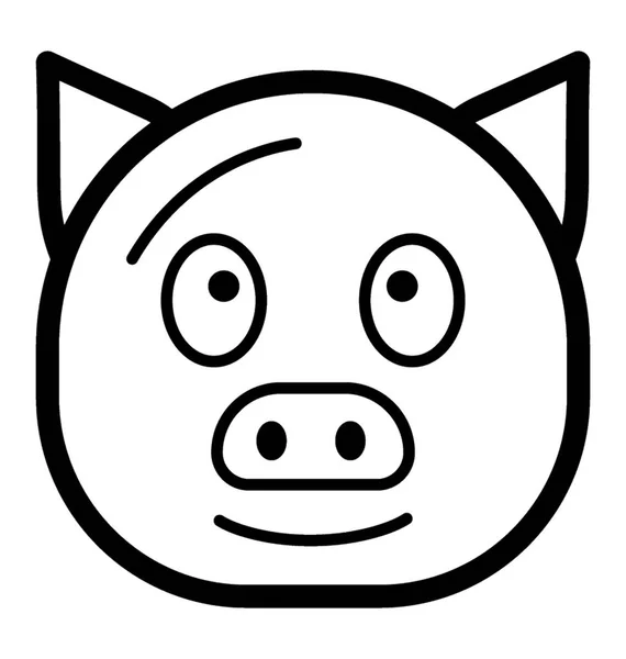 Cara de cerdo emoji — Vector de stock