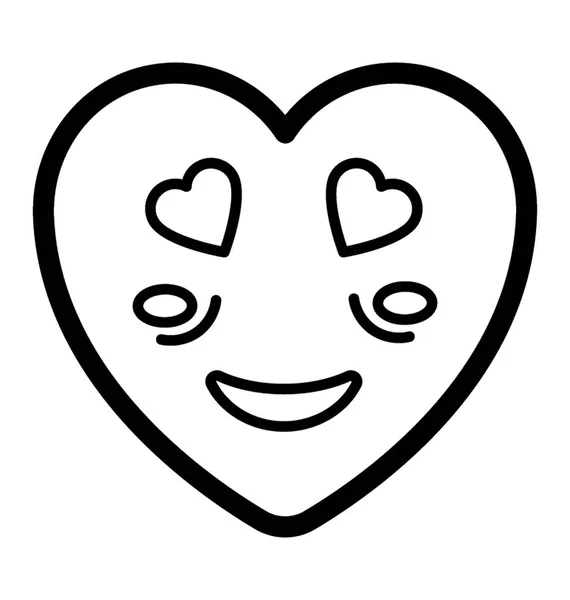 Smiley-Herz-Gesicht — Stockvektor