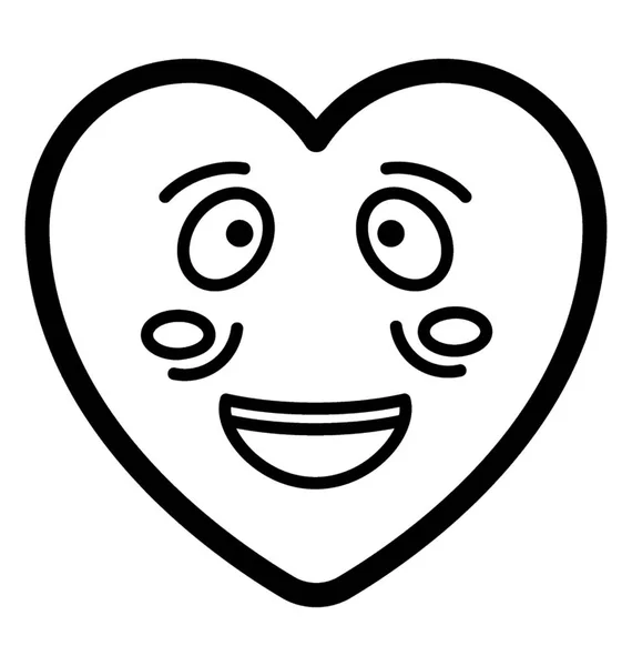 微笑的心脏表情符号 — 图库矢量图片