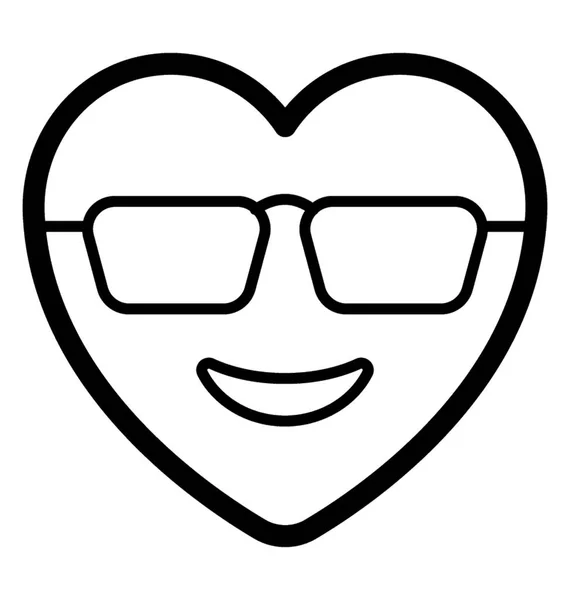 Gafas de sol Emoticon Corazón — Archivo Imágenes Vectoriales