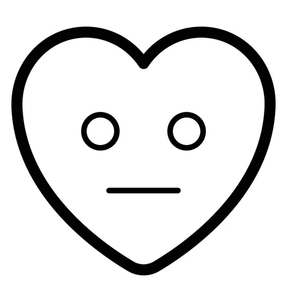 Emoticon Coração sem Emoção — Vetor de Stock